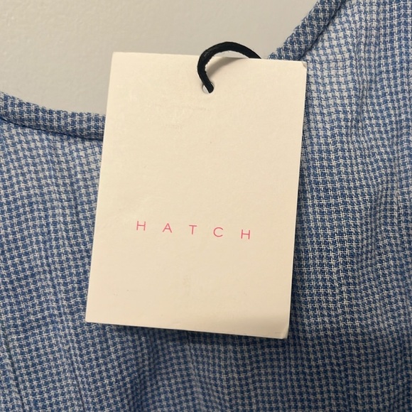 HATCH Blue Gingham Cotton Wrap Around Adjustable Jumpsuit Maternity Size 0 NWT - Picture 6 of 12